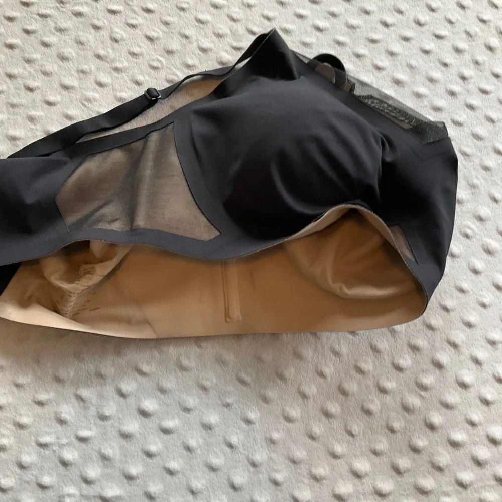 Honeylove‎ Silhouette Bra Women XL Black Mesh Wireless V-Neck Support BR0302